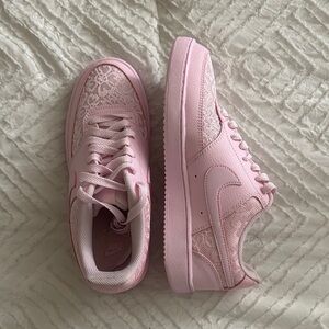Nike Blush Pink Lace Sneakers Air Forces